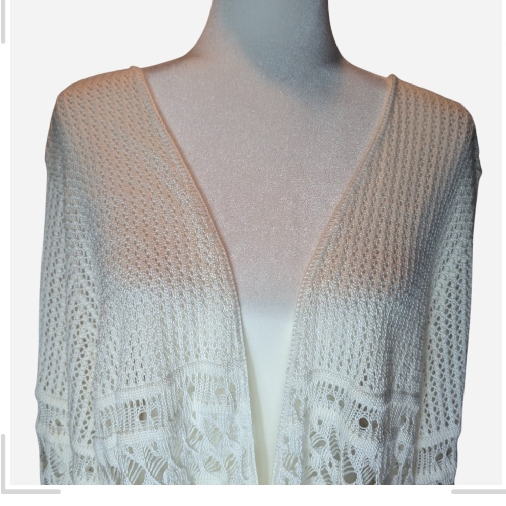 Pre-owned Lane Bryant White Crochet Sweater Size 22/24W - Picture 3 of 7
